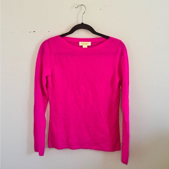 Peck & Peck Sweaters - Cashmere Bright Pink Long Sleeve Sweater